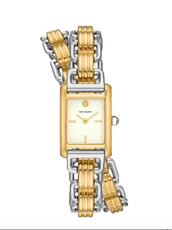 Tory Burch Eleanor TBW1074 Cream Dial Two Tone Double Bracelet 28MM Womens Watch main image 5